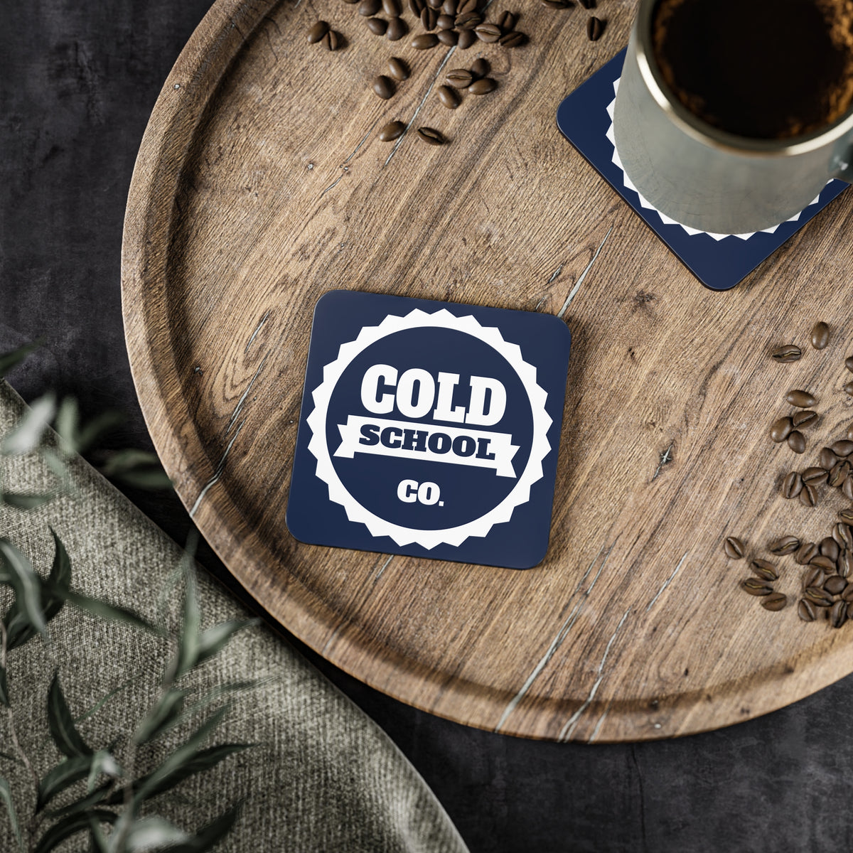 Cork-Backed Coasters | Navy