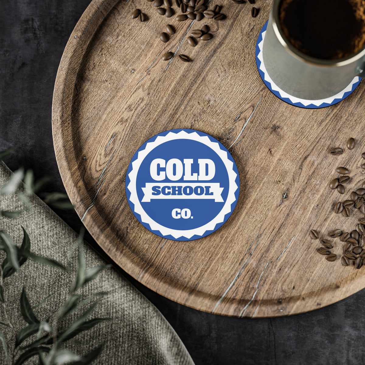 Cork-Backed Coasters | Cobalt