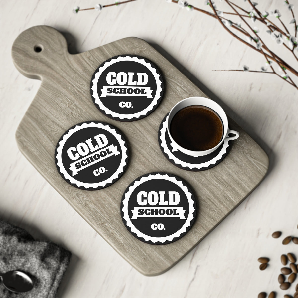 Cork-Backed Coasters | Black