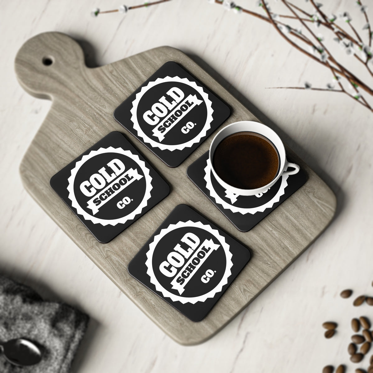 Cork-Backed Coasters | Black