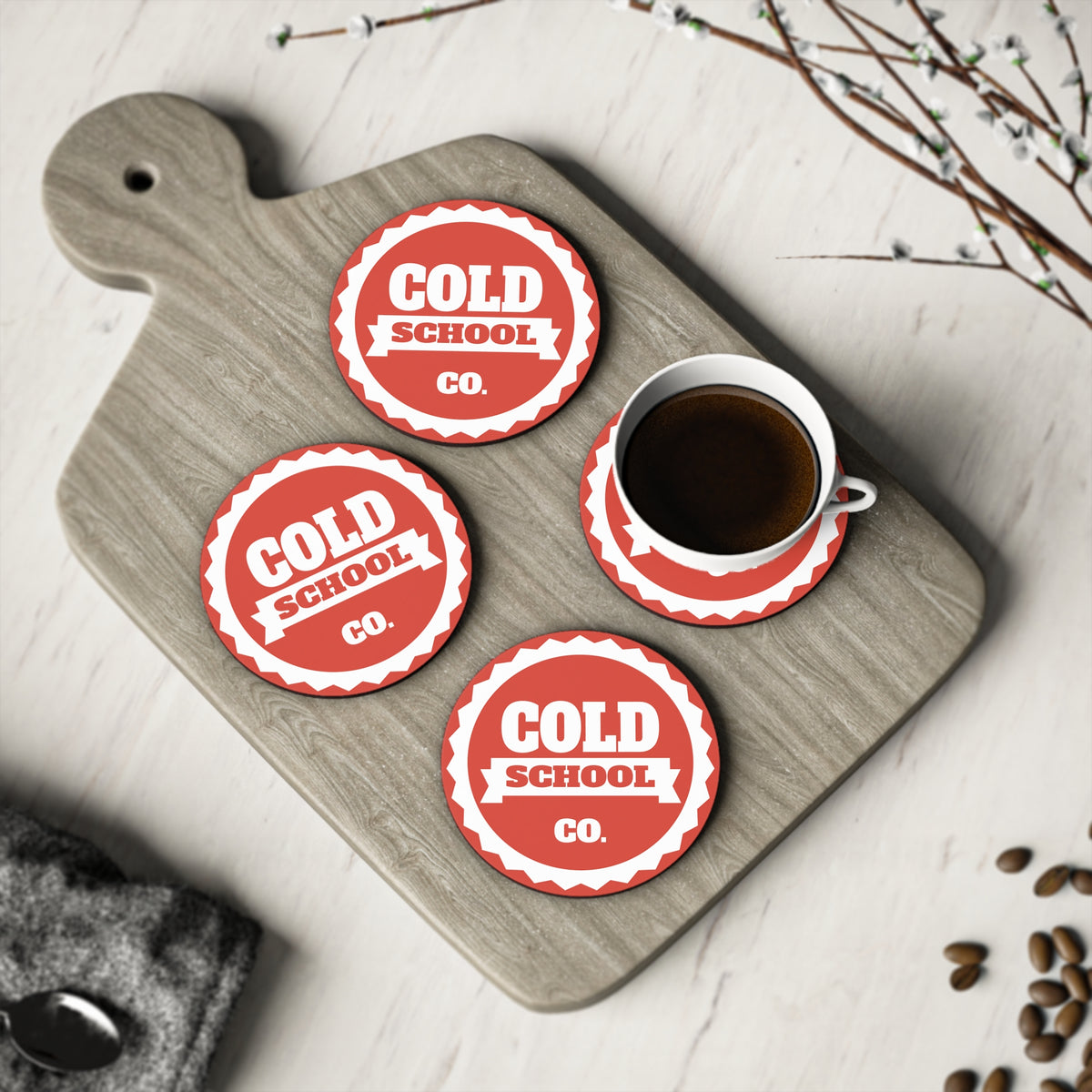 Cork-Backed Coasters | Red